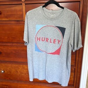 Hurley Men's Gray and Red Graphic Tee